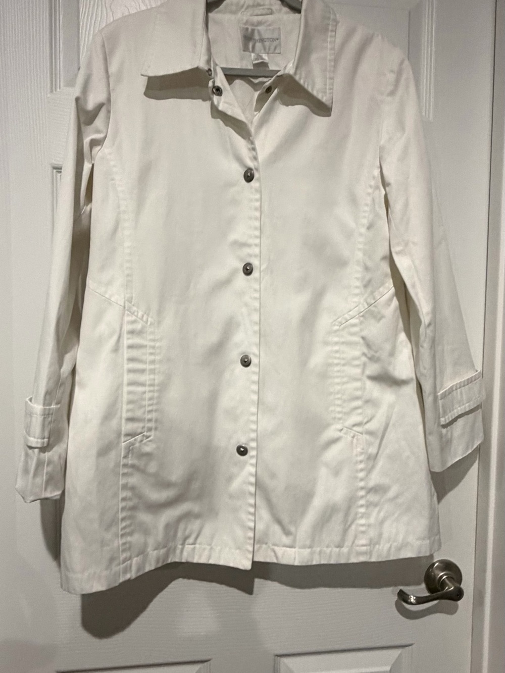 Worthington White Button-Front Trench Coat